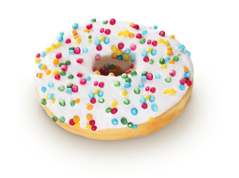 Donut s barevným posypem