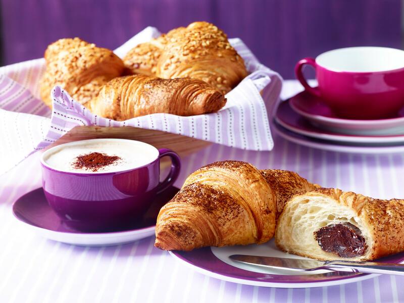 Croissant with chocolate flavoured noisette filling