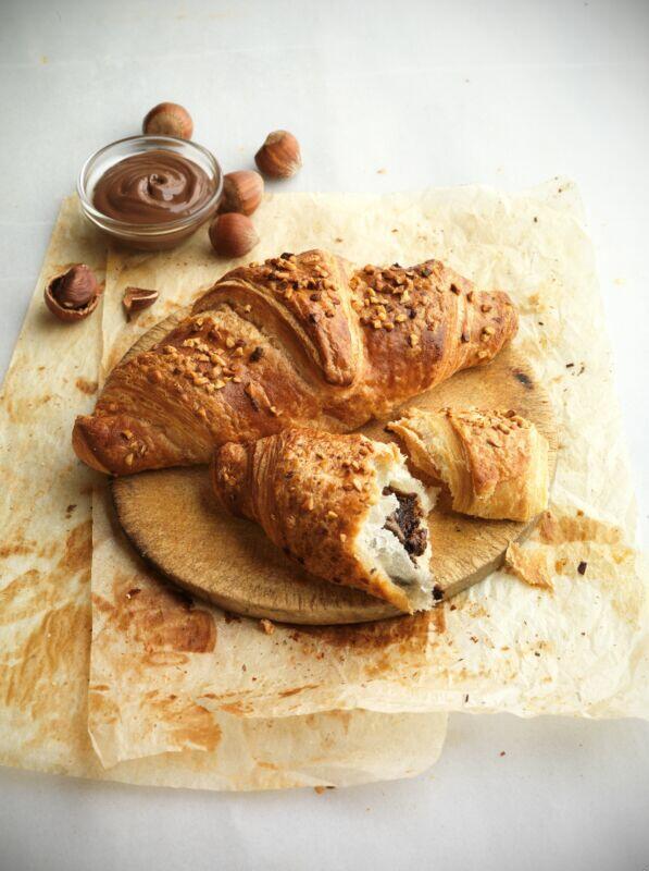 Croissant with chocolate flavoured noisette filling
